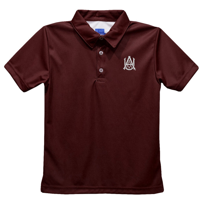 Alabama A&M Bulldogs Embroidered Maroon Short Sleeve Polo Box Shirt