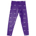 Abilene Christian Wildcats Vive La Fete Girl Game Day All Over Two Logos Elastic Waist Classic Play Purple Legging Tight