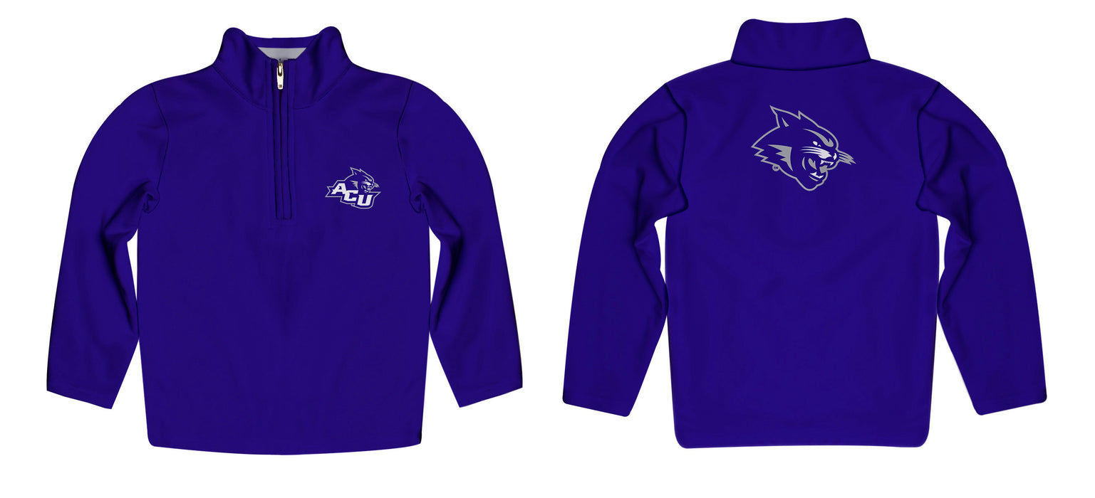 Abilene Christian University Wildcats ACU Vive La Fete Game Day Solid Purple Quarter Zip Pullover Sleeves - Vive La Fête - Online Apparel Store