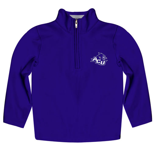 Abilene Christian University Wildcats ACU Vive La Fete Game Day Solid Purple Quarter Zip Pullover Sleeves