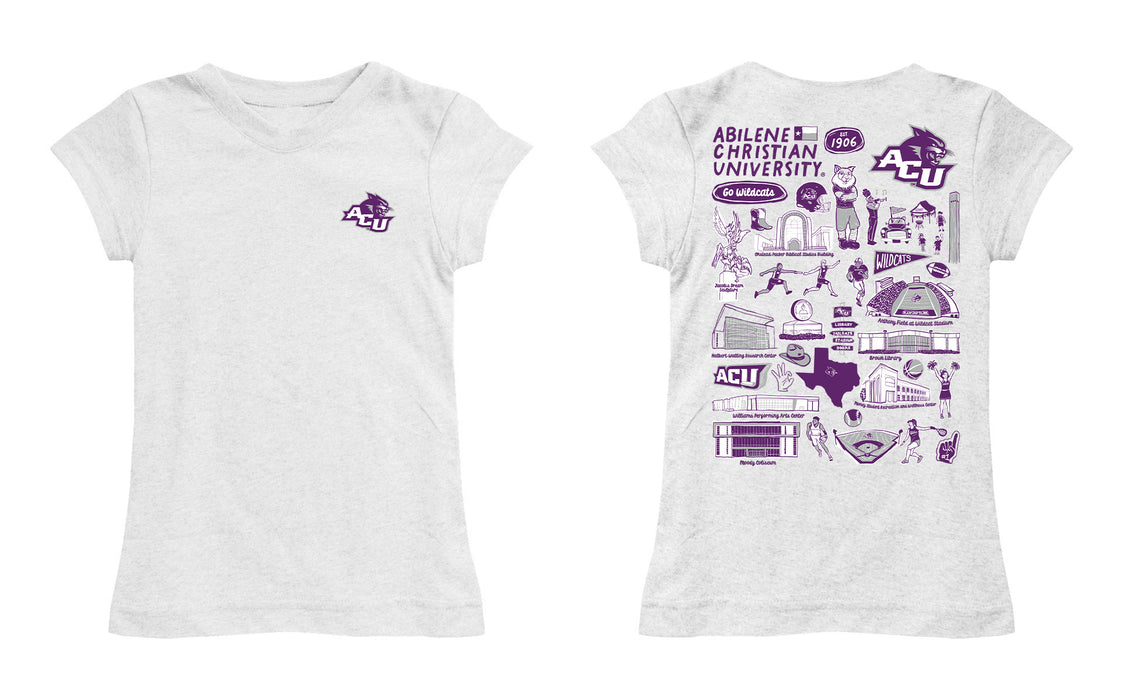 Abilene Christian Wildcats ACU Hand Sketched Vive La Fete Impressions Artwork White Boys Cotton Fleece Short Sleeve Tee - Vive La Fête - Online Apparel Store