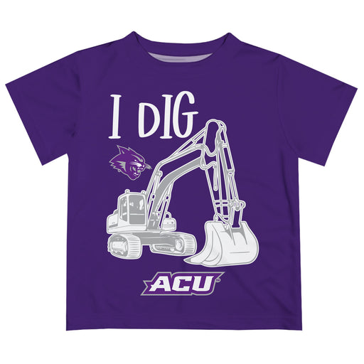 Abilene Christian University Wildcats ACU Vive La Fete Excavator Boys Game Day Purple Short Sleeve Tee