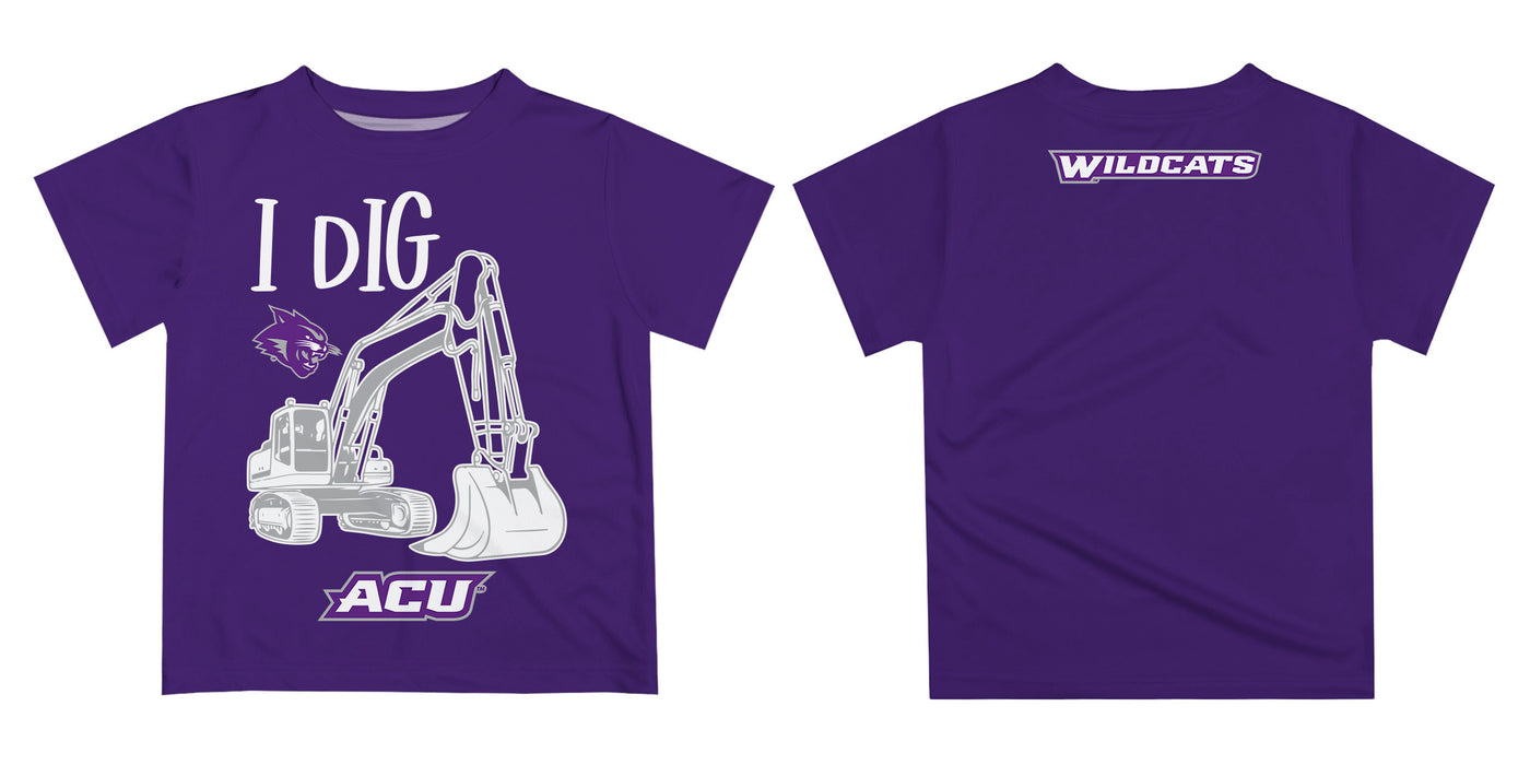Abilene Christian University Wildcats ACU Vive La Fete Excavator Boys Game Day Purple Short Sleeve Tee - Vive La Fête - Online Apparel Store