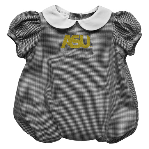 Alabama State Hornets Embroidered Black Girls Baby Bubble Short Sleeve