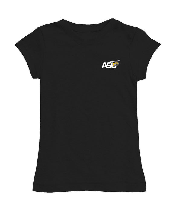 Alabama State Hornets Hand Sketched Vive La Fete Impressions Artwork Black Girls Cotton Short Sleeve Tee