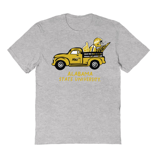 Alabama State Hornets Hand Sketched Vive La Fete Impressions Truck Kids Grey Cotton T-shirt