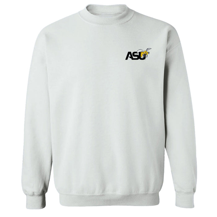 Alabama State Hornets Hand Sketched Vive La Fete Impressions Artwork White Crew Neck Sweatshirt for Women