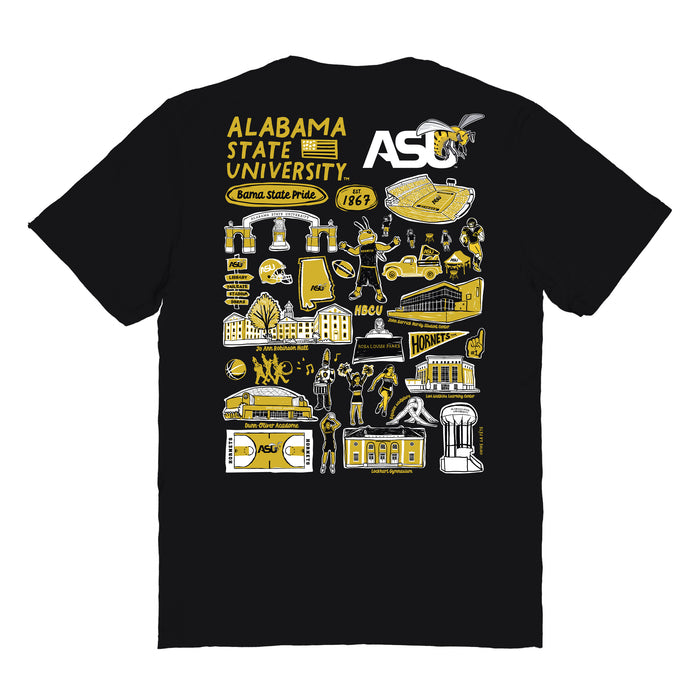 Alabama State Hornets Vive La Fete Impressions Artwork Womens Cotton Tshirt - Vive La Fête - Online Apparel Store
