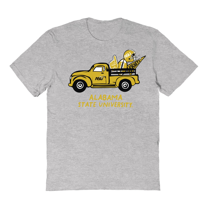 Alabama State Hornets Hand Sketched Vive La Fete Impressions Truck Grey T-shirt for Women