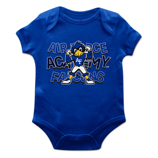 US Airforce Falcons Vive La Fete Infant Game Day Royal Short Sleeve Bodysuit
