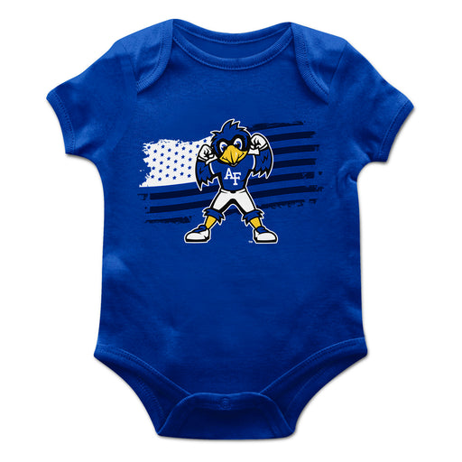 US Airforce Falcons Vive La Fete Infant Game Day Royal Short Sleeve Bodysuit