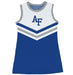 US Airforce Falcons Sleeveless Cheerleader A Line Dress White and Royal