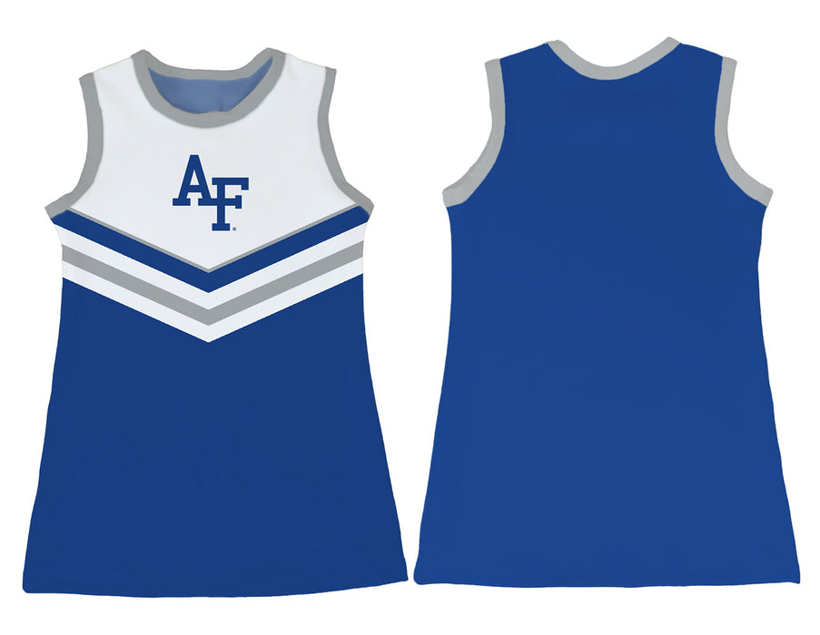 US Airforce Falcons Sleeveless Cheerleader A Line Dress White and Royal - Vive La Fête - Online Apparel Store