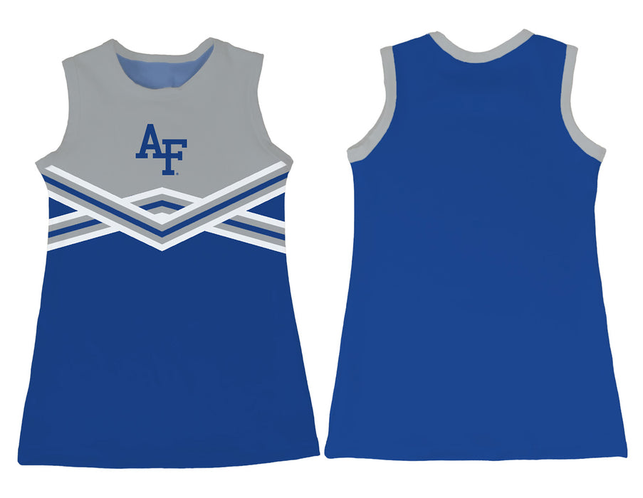 US Airforce Falcons Sleeveless Cheerleader A Line Dress Gray and Royal - Vive La Fête - Online Apparel Store