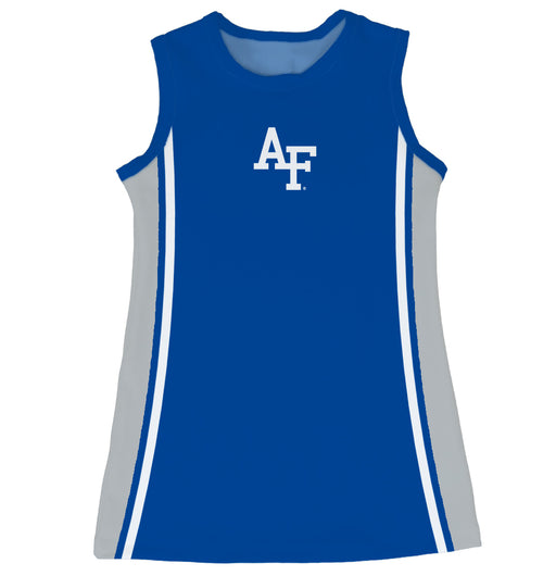 US Airforce Falcons Sleeveless Cheerleader A Line Dress Royal