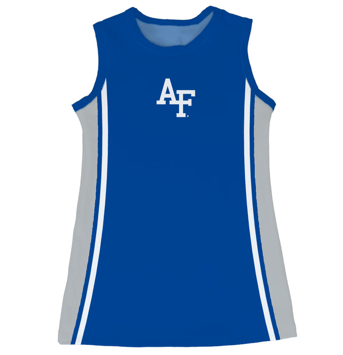 US Airforce Falcons Sleeveless Cheerleader A Line Dress Royal
