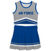 US Airforce Falcons Vive La Fete Game Day Gray and Royal Sleeveless Chearleader Set
