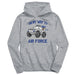 US Airforce Falcons On My Way Monster Truck Heather Grey Cotton Youth Hoodie