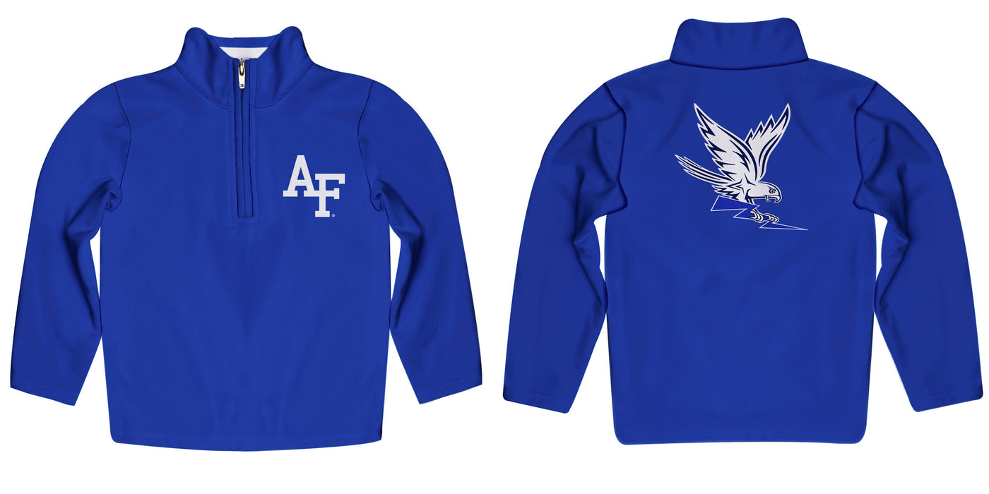 US Airforce Falcons Vive La Fete Game Day Solid Blue Quarter Zip Pullover Sleeves - Vive La Fête - Online Apparel Store