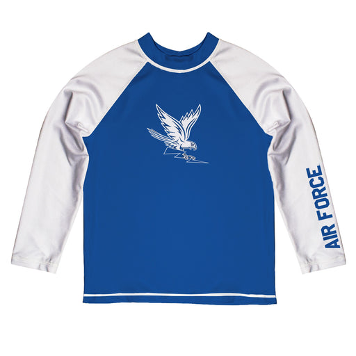 US Airforce Falcons Vive La Fete Logo Blue Long Sleeve Raglan Rashguard