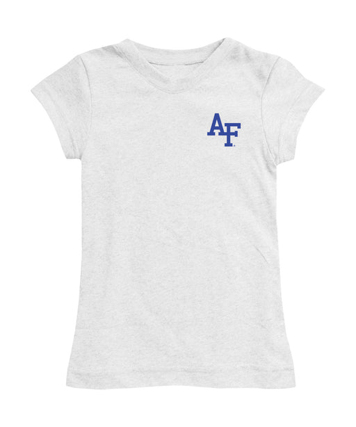 US Airforce Falcons Hand Sketched Vive La Fete Impressions Artwork White Girls Cotton Short Sleeve Tee