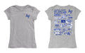 US Airforce Falcons Hand Sketched Vive La Fete Impressions Artwork Grey Girls Cotton Short Sleeve Tee - Vive La Fête - Online Apparel Store