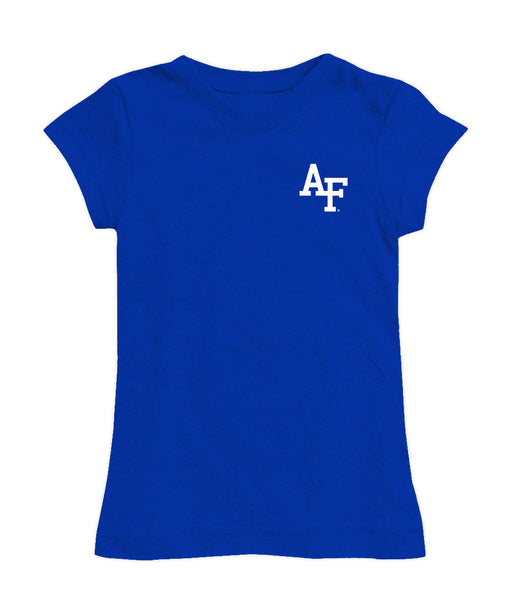 US Airforce Falcons Hand Sketched Vive La Fete Impressions Artwork Blue Girls Cotton Short Sleeve Tee
