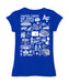 US Airforce Falcons Hand Sketched Vive La Fete Impressions Artwork Blue Girls Cotton Short Sleeve Tee - Vive La Fête - Online Apparel Store