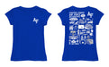 US Airforce Falcons Hand Sketched Vive La Fete Impressions Artwork Blue Girls Cotton Short Sleeve Tee - Vive La Fête - Online Apparel Store