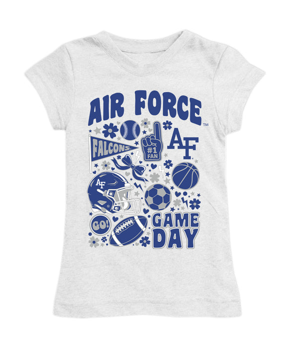 US Airforce Falcons Girl´s Fitted Cotton T-shirt White