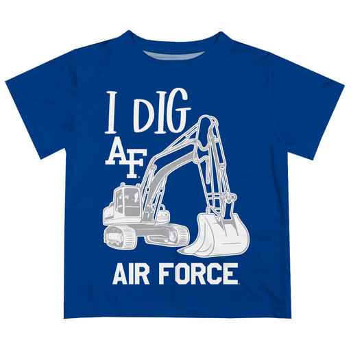US Airforce Falcons Vive La Fete Excavator Boys Game Day Blue Short Sleeve Tee