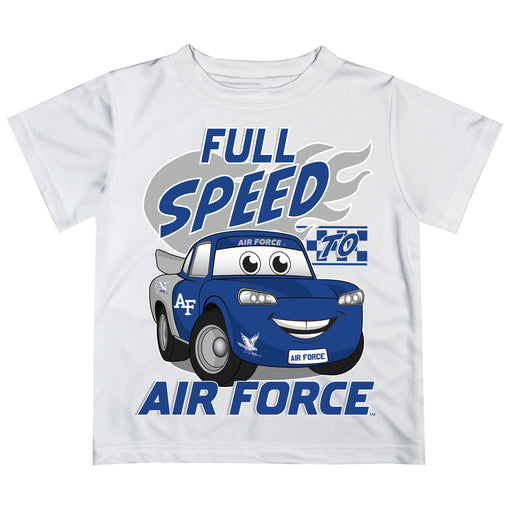 US Airforce Falcons Vive La Fete Toy Racing Car Boys Game Day White Short Sleeve Tee