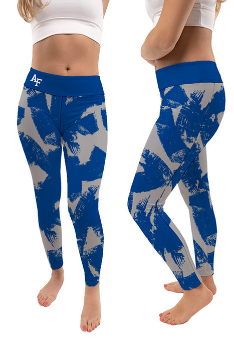 US Airforce Falcons Vive La Fete Paint Brush Logo on Waist Women Blue Yoga Leggings - Vive La Fête - Online Apparel Store