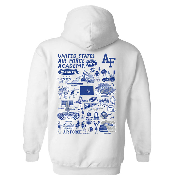 US Airforce Falcons Hand Sketched Artwork Cotton Fleece Women Hoodie - Vive La Fête - Online Apparel Store