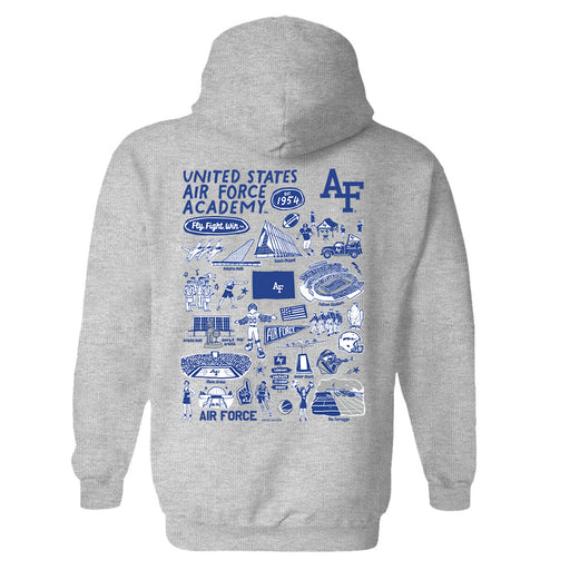 US Airforce Falcons Hand Sketched Artwork Cotton Fleece Women Hoodie - Vive La Fête - Online Apparel Store