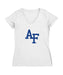 US Airforce Falcons Women's V-neck Fitted Cotton T-Shirt White