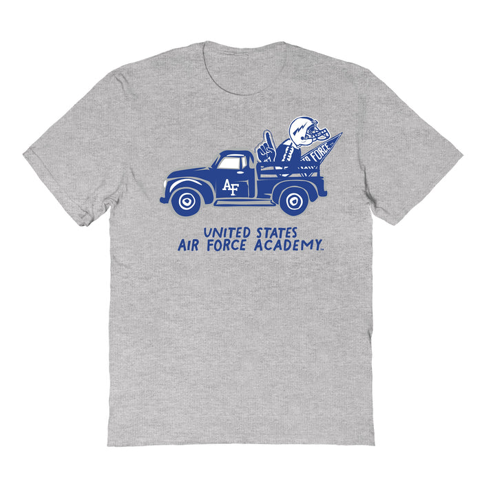 US Airforce Falcons Hand Sketched Vive La Fete Impressions Truck Grey T-shirt for Women