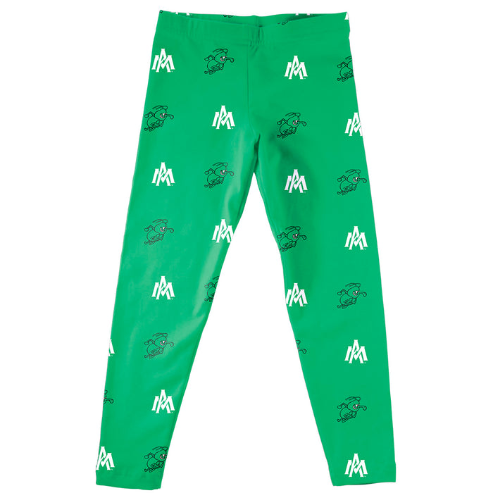 Arkansas Monticello Boll Weevils Vive La Fete Girls All Over Two Logos Elastic Waist Classic Play Green Leggings Tights