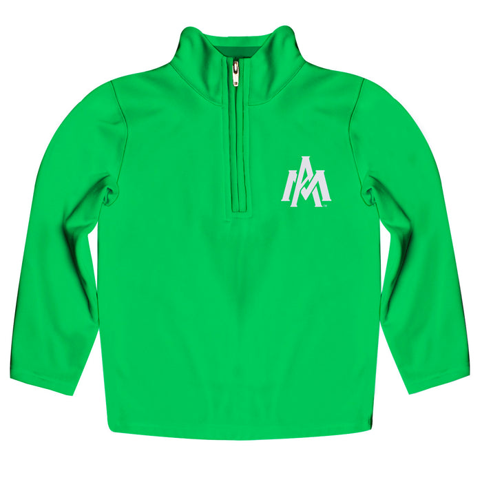 University of Arkansas Monticello UAM Boll Weevils Vive La Fete Game Day Solid Green Quarter Zip Pullover Sleeves