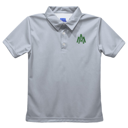 University of Arkansas Monticello UAM Boll Weevils Embroidered Gray Short Sleeve Polo Box Shirt