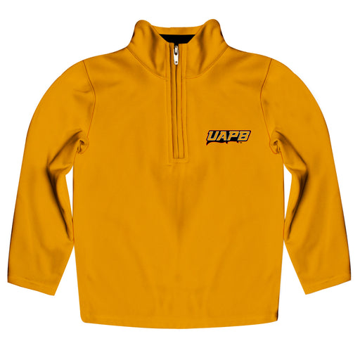 UAPB University of Arkansas Pine Bluff Golden Lions Vive La Fete Game Day Solid Gold Quarter Zip Pullover Sleeves