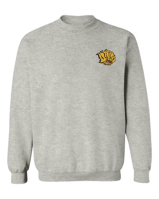UAPB University of Arkansas Pine Bluff Golden Lions Hand Sketched Vive La Fete Impressions Artwork Gray Crew Neck Sweats