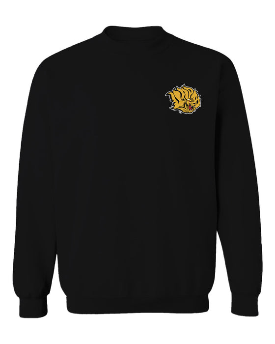 UAPB University of Arkansas Pine Bluff Golden Lions Hand Sketched Vive La Fete Impressions Artwork Black Crew Neck Sweat