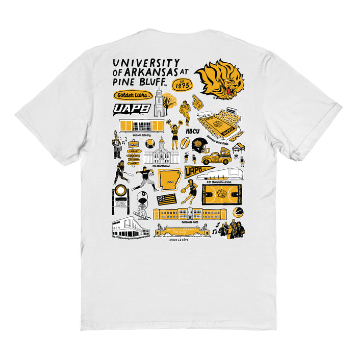 UAPB Golden Lions Vive La Fete Impressions Artwork Black Womens Cotton Tshirt - Vive La Fête - Online Apparel Store