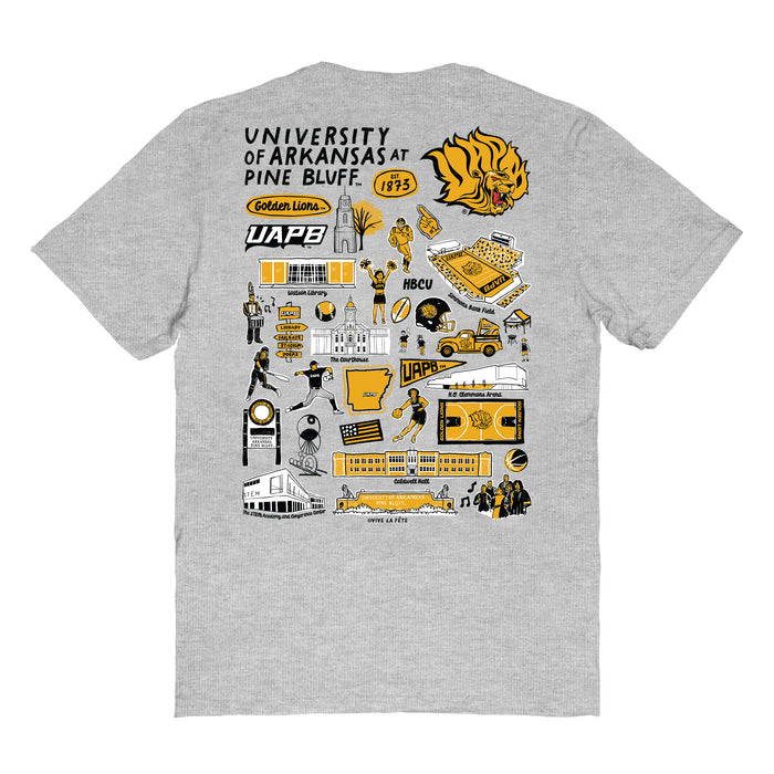 UAPB Golden Lions Vive La Fete Impressions Artwork Black Womens Cotton Tshirt - Vive La Fête - Online Apparel Store