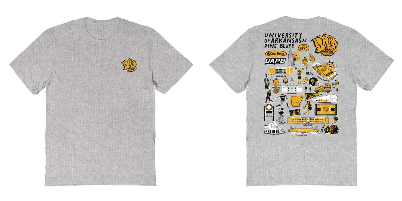 UAPB Golden Lions Vive La Fete Impressions Artwork Black Womens Cotton Tshirt - Vive La Fête - Online Apparel Store