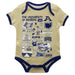 Akron Zips Hand Sketched Vive La Fete Impressions Artwork Infant Gold Short Sleeve Onesie Bodysuit