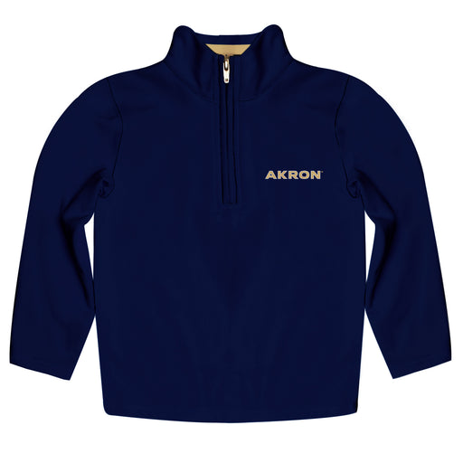 Akron Zips Vive La Fete Game Day Solid Blue Quarter Zip Pullover Sleeves