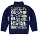 Akron Zips Hand Sketched Vive La Fete Impressions Artwork Blue Boys Quarter Zip Pullover V1 - Vive La Fête - Online Apparel Store