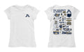 Akron Zips Hand Sketched Vive La Fete Impressions Artwork White Girls Cotton Short Sleeve Tee - Vive La Fête - Online Apparel Store